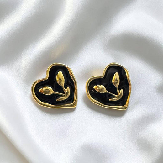 Noir Blossom Love Earrings