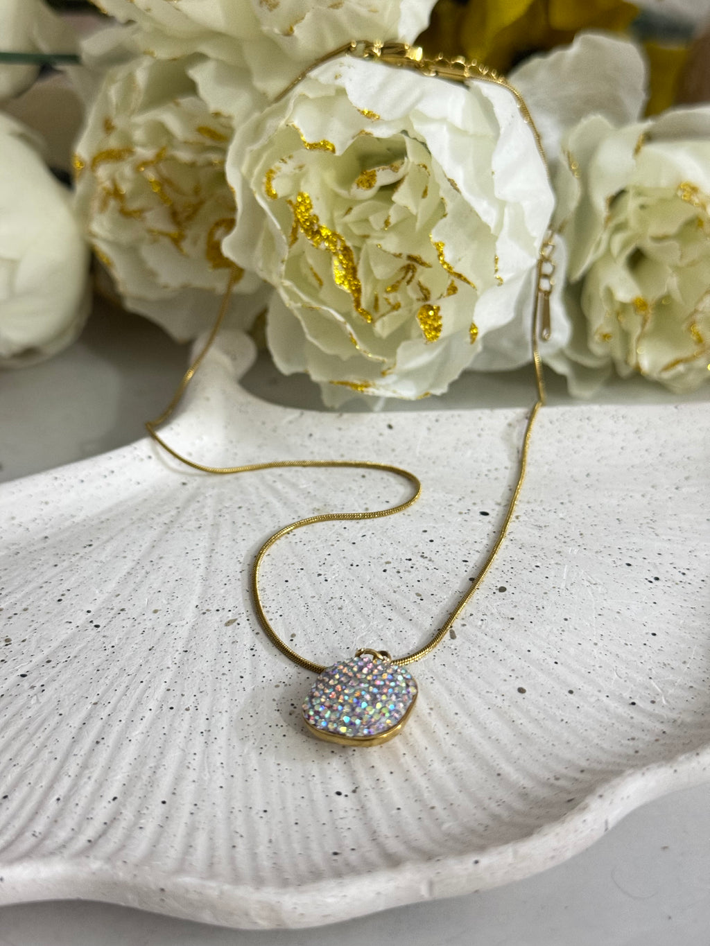 Iridescent Stardust Cushion Pendant