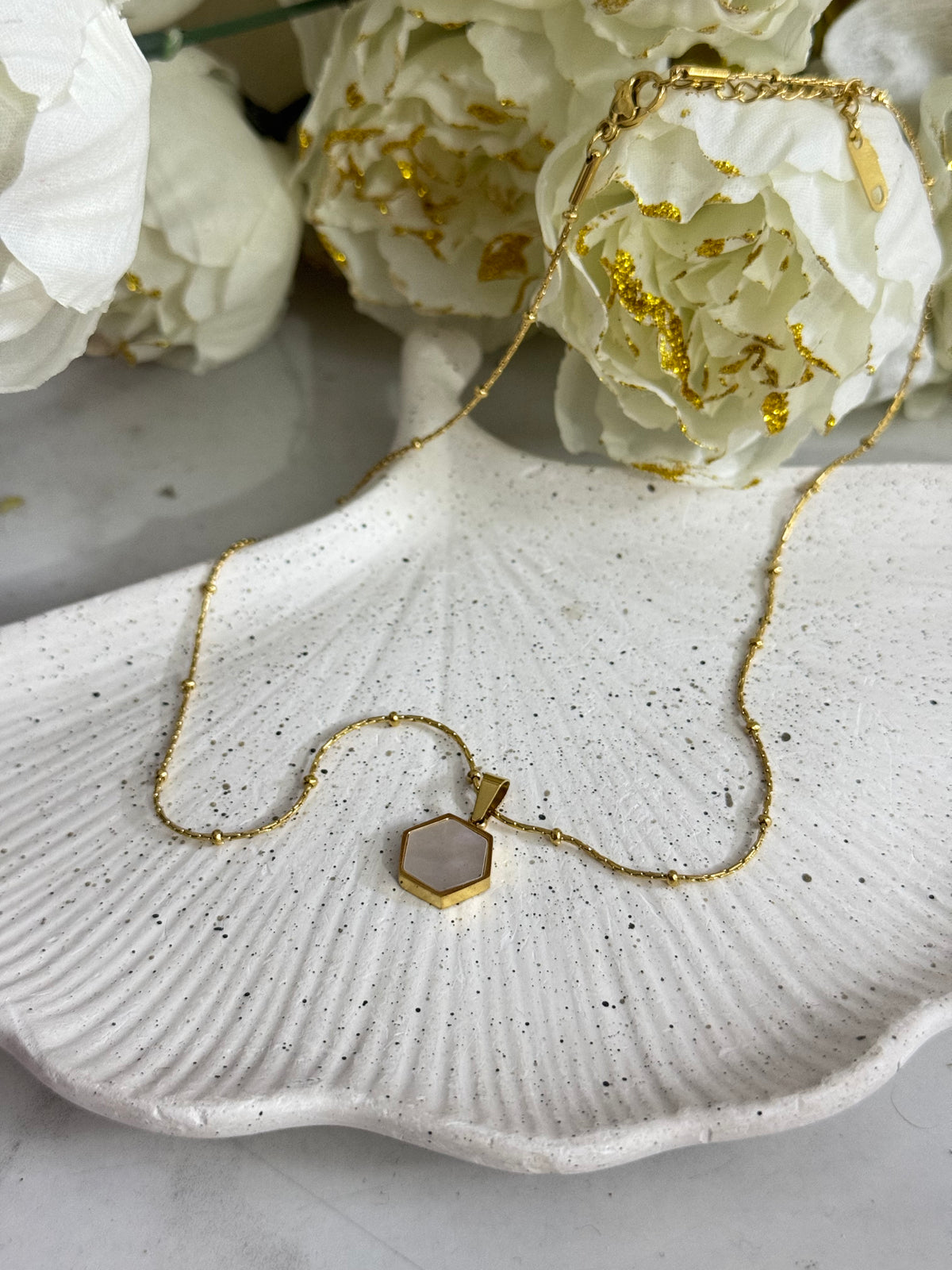 Modern Mosaic Hex Pendant