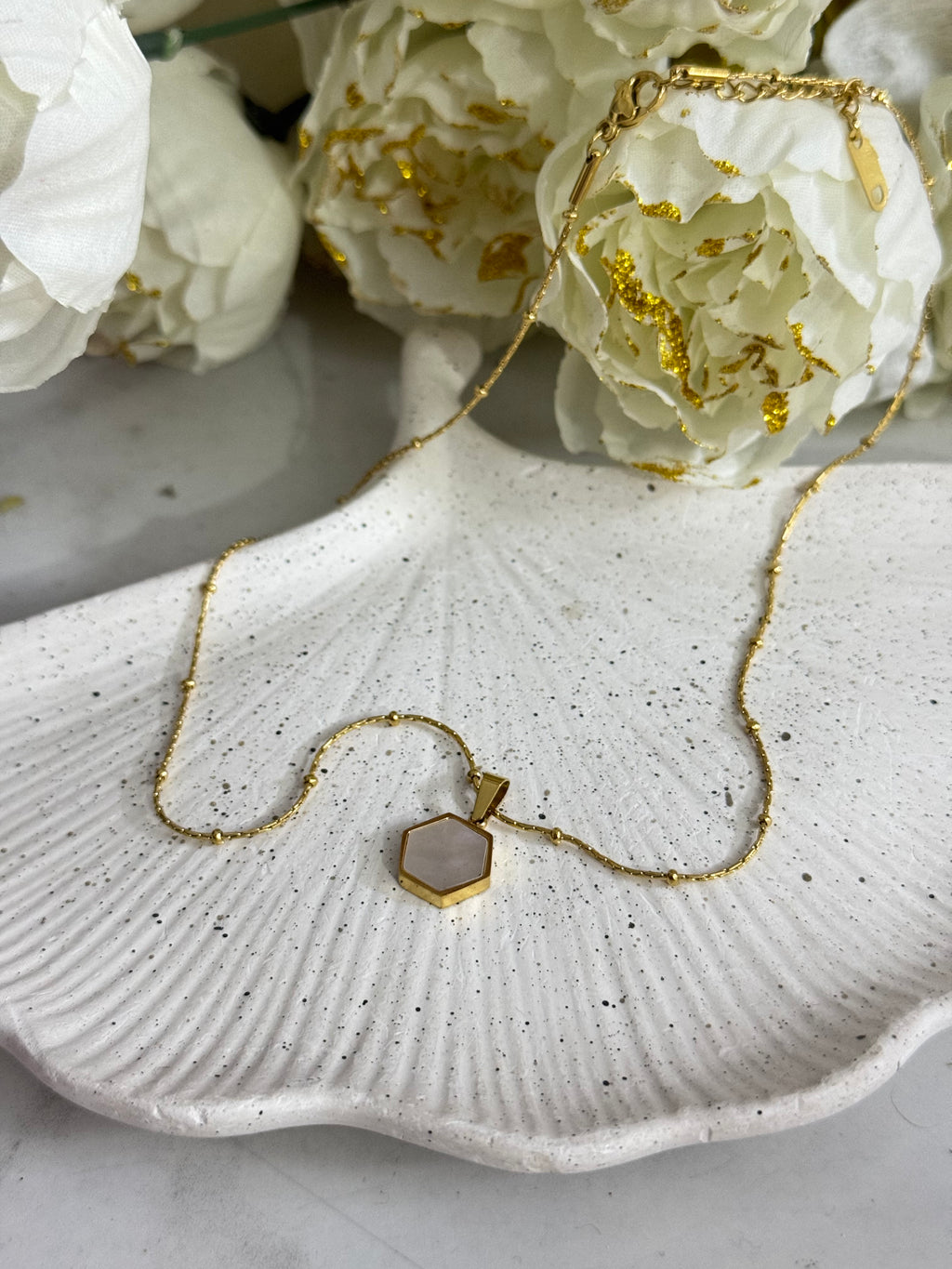 Modern Mosaic Hex Pendant