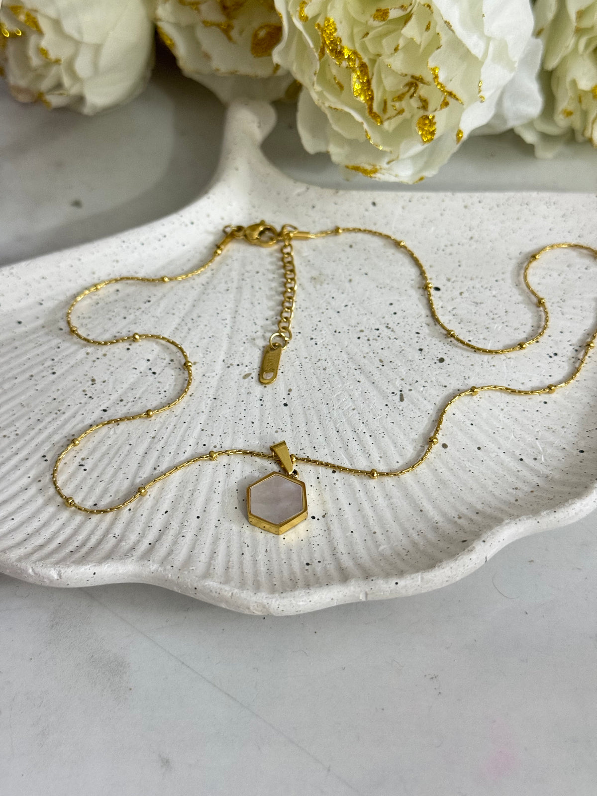 Modern Mosaic Hex Pendant