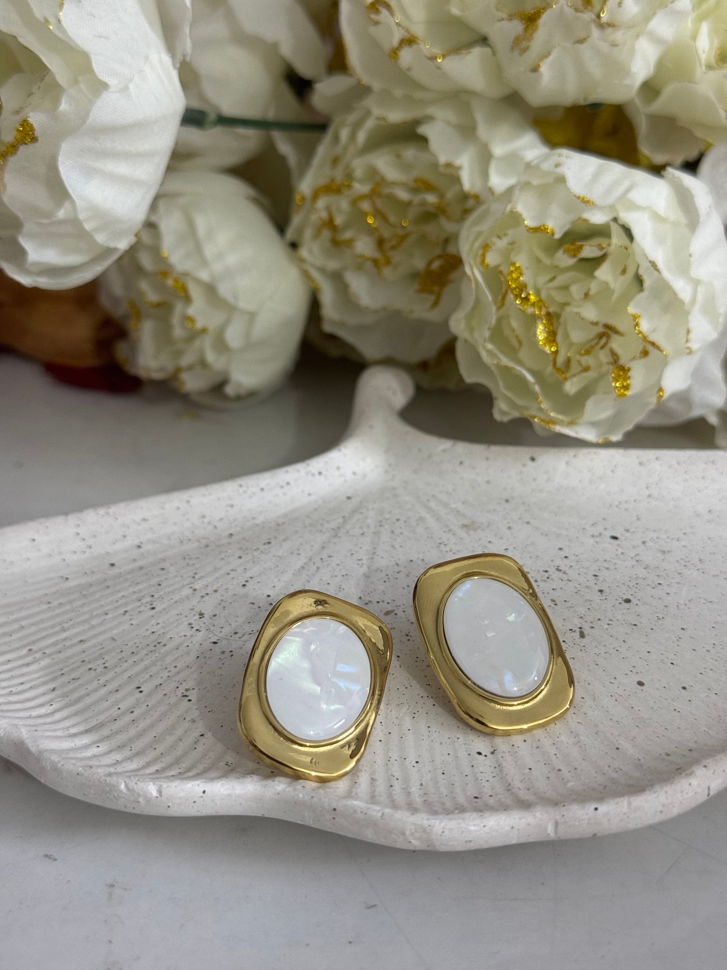 Luminous Cloud Oval Studs