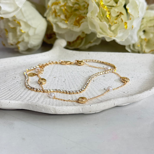 Radiant Multi-Strand Crystal Anklet