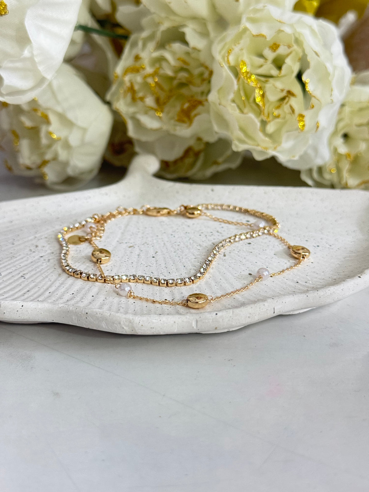 Radiant Multi-Strand Crystal Anklet