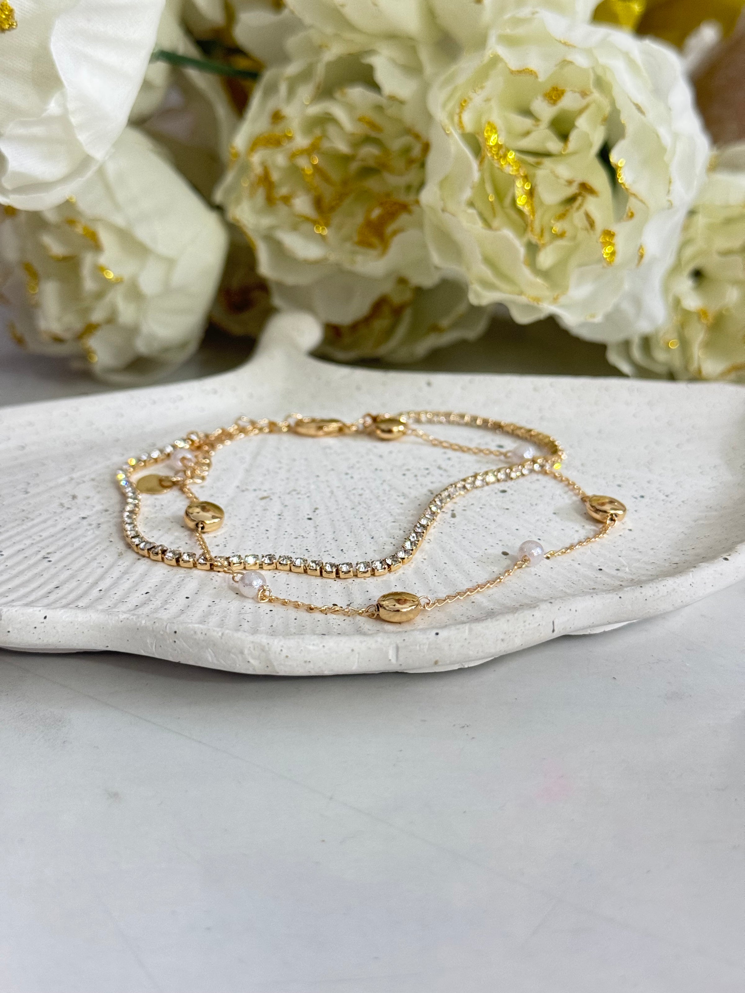 Radiant Multi-Strand Crystal Anklet