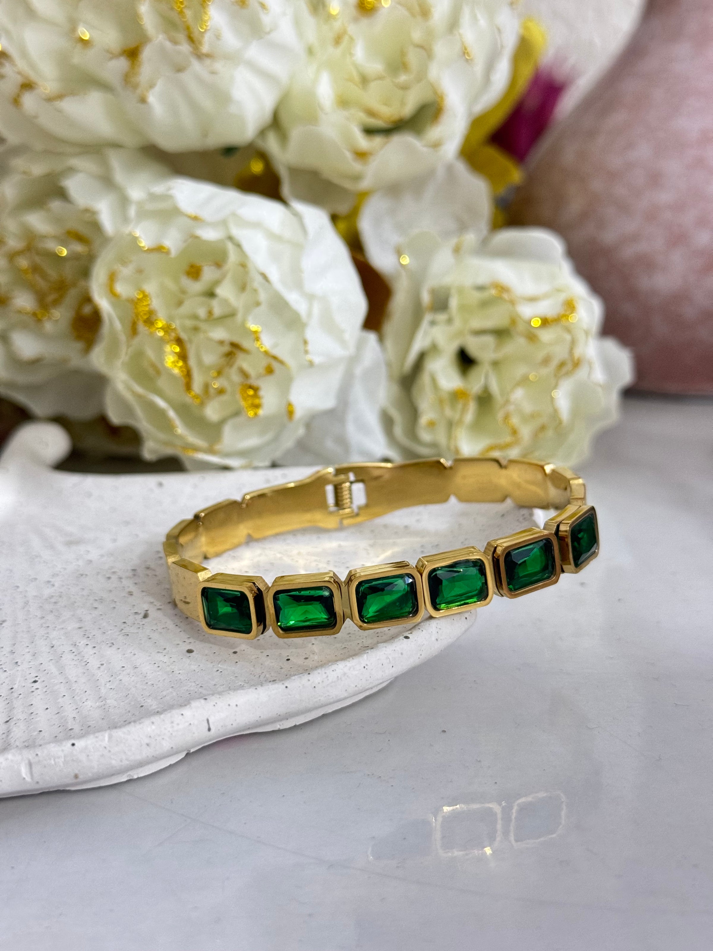Emerald Squares Bangle