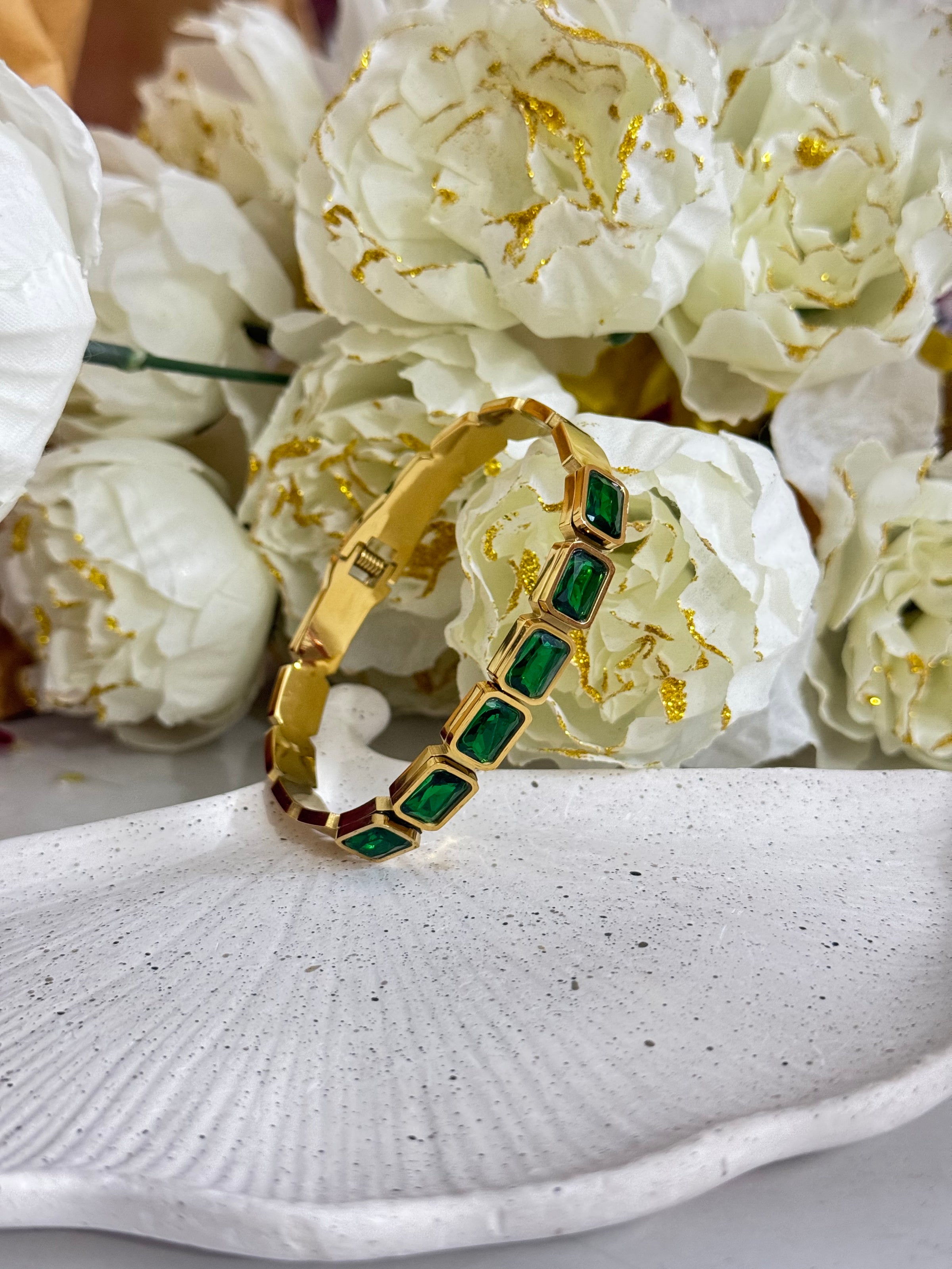Emerald Squares Bangle