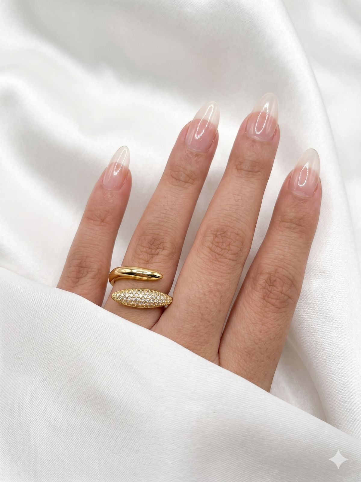 Golden Serpent Pavé Ring