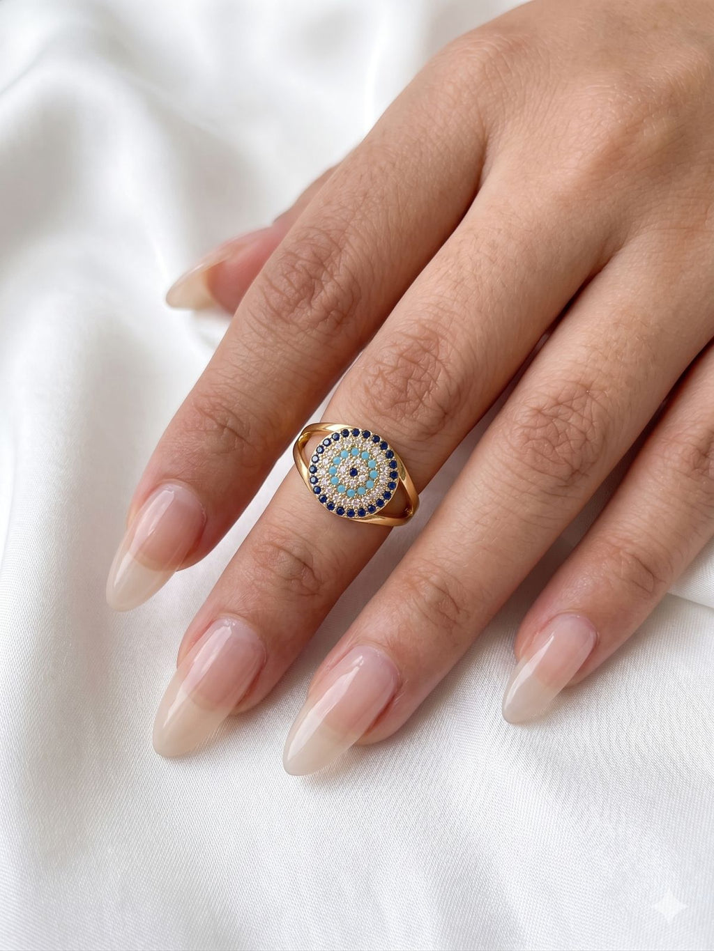 Cerulean Galaxy Mosaic Ring