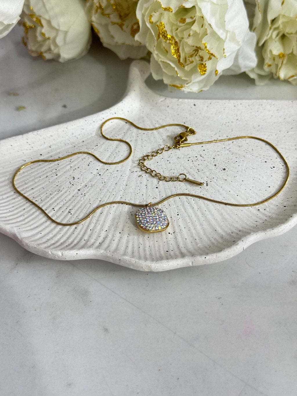 Iridescent Stardust Cushion Pendant