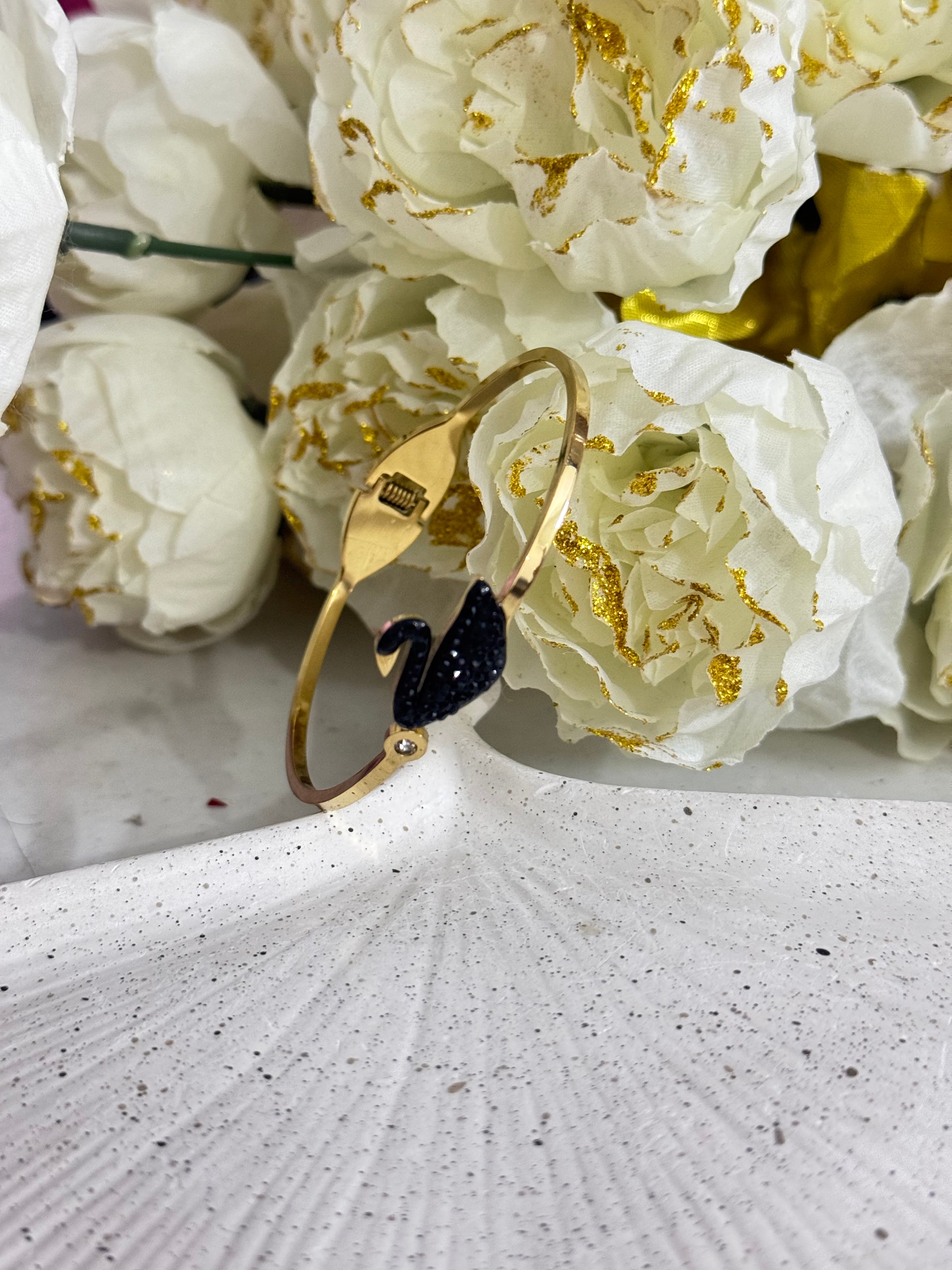 Serene Black Swan Bangle