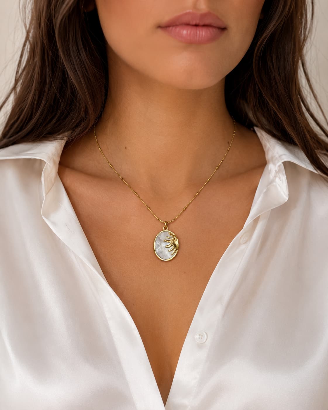 Pearly Sunburst Necklace