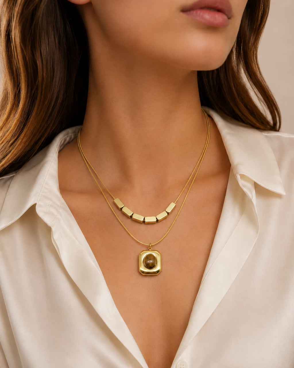 Amber Aura Layered Necklace