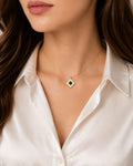 Diamond Shaped Emerald Necklace