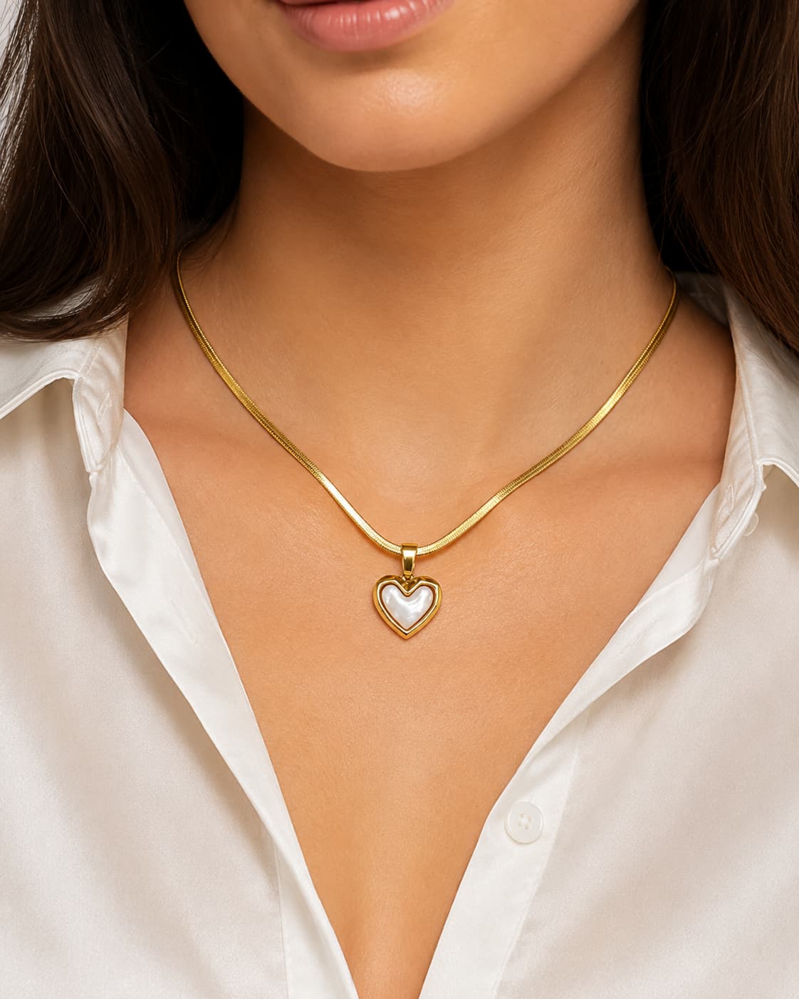 Luminous Heart Shell Pendant