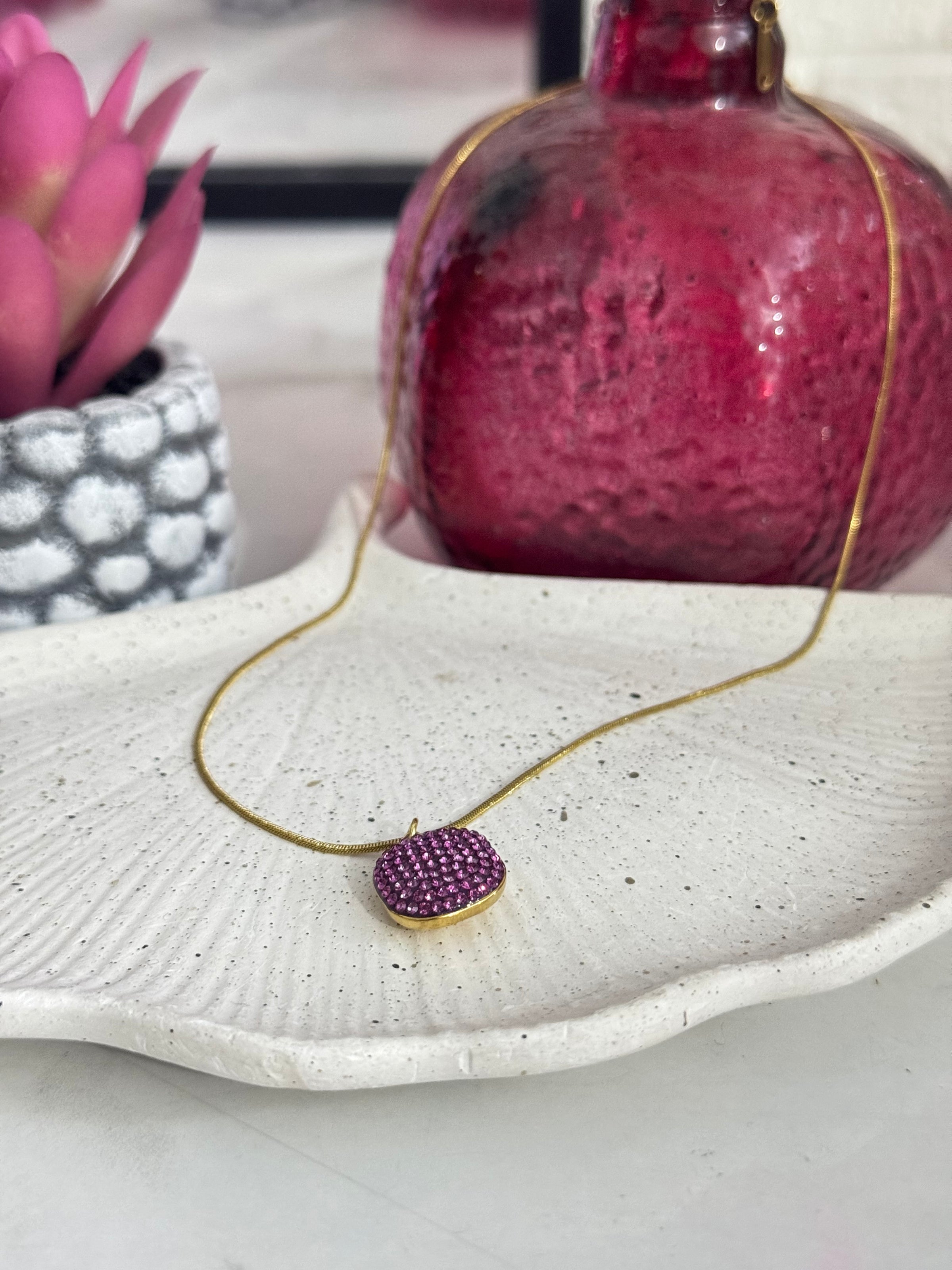 Amethyst Crush Cushion Pendant