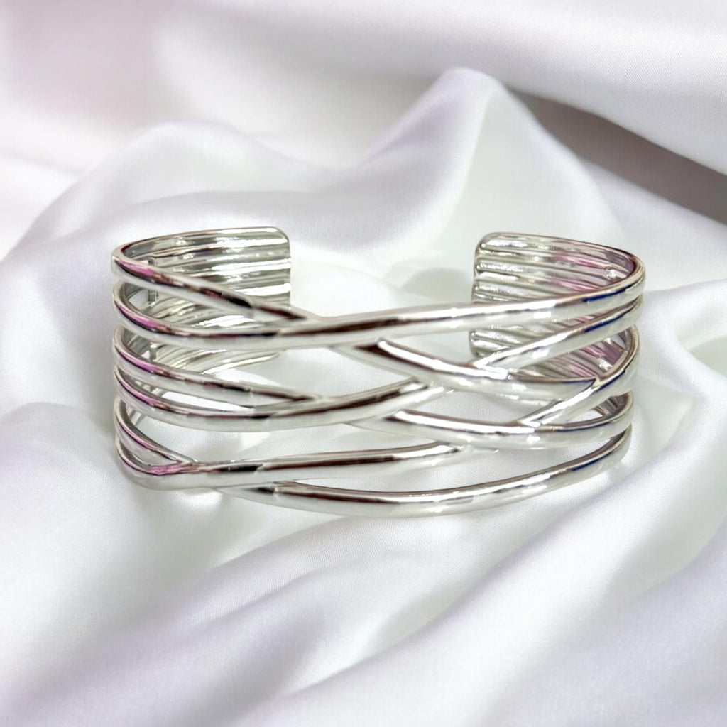 Zigzag Silver Shine Bangle