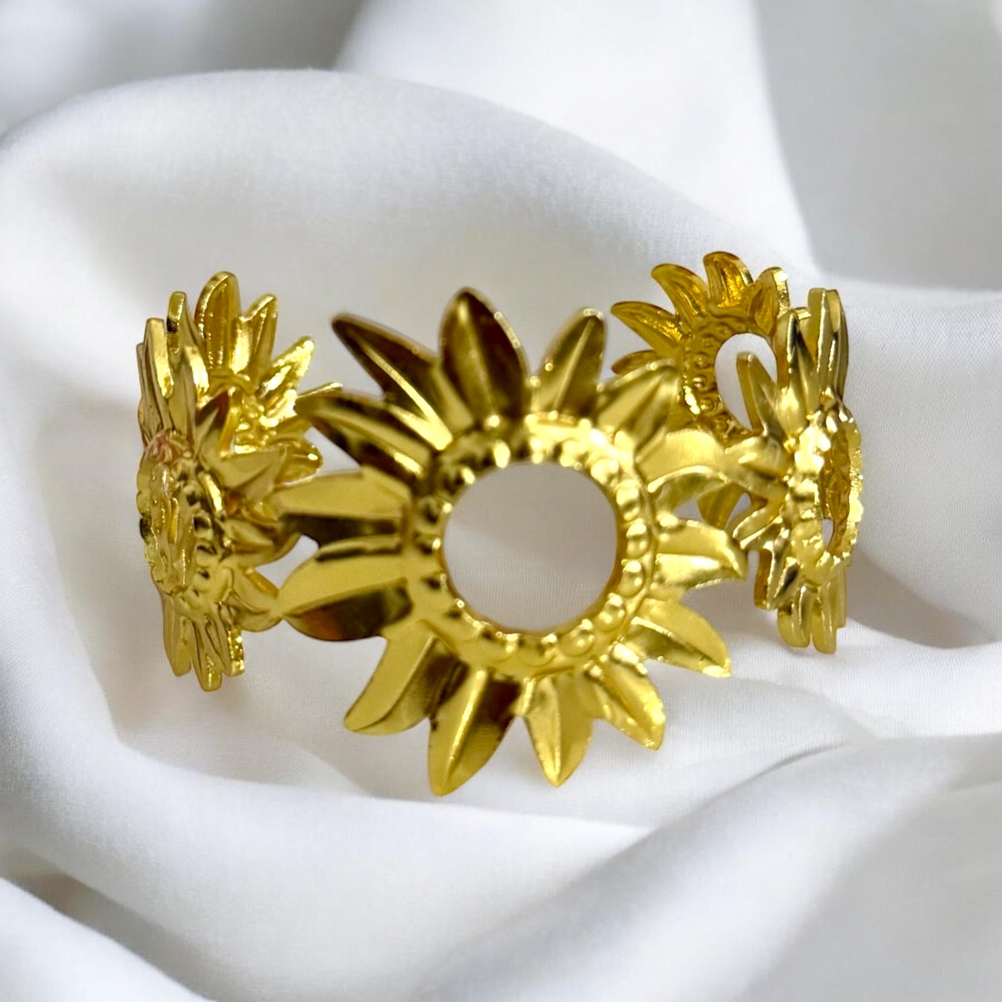 Gold Sunflower Bangle