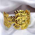 Solid Gold Flower Bangle