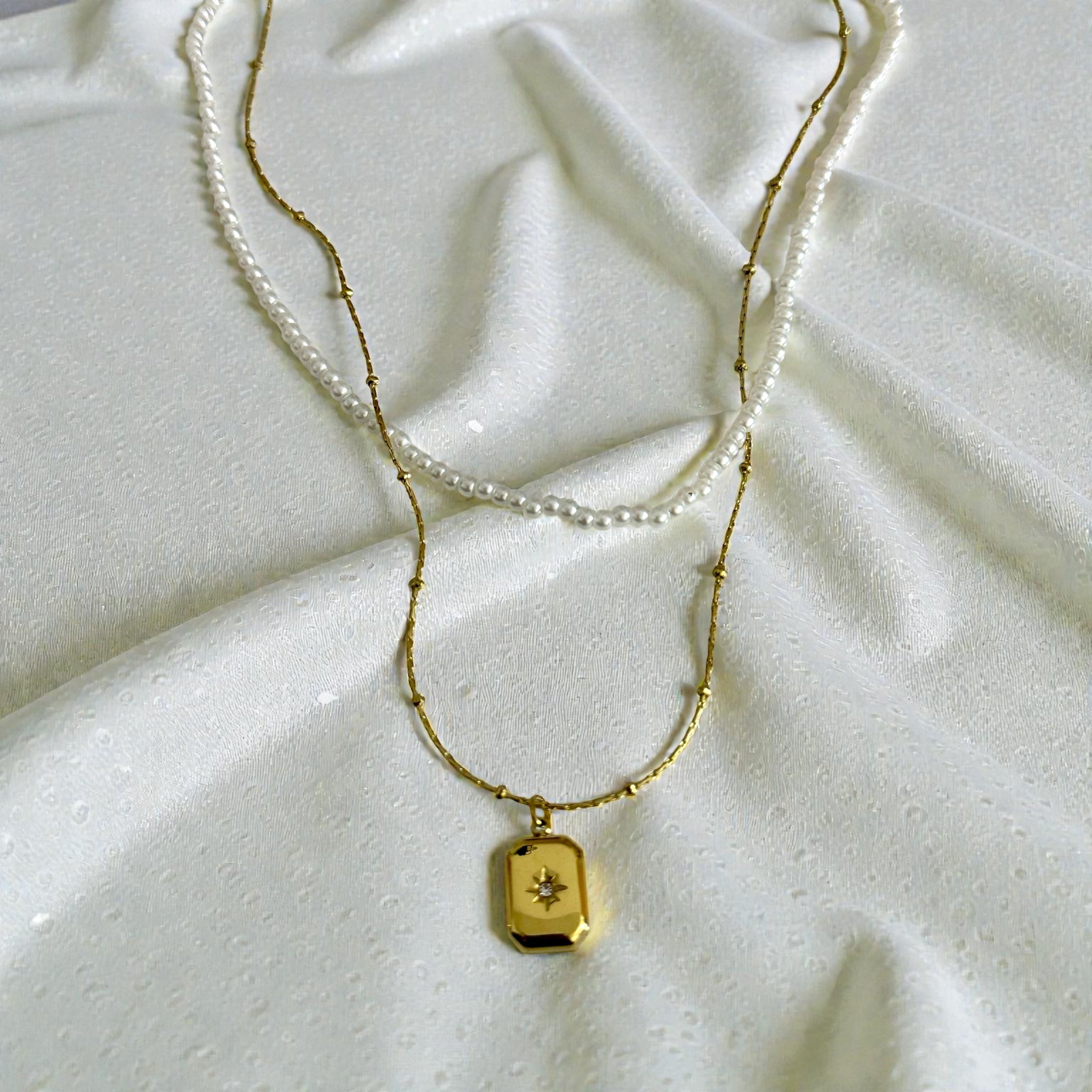 Layered Gold & Pearl Necklace