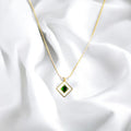 Diamond Shaped Emerald Necklace