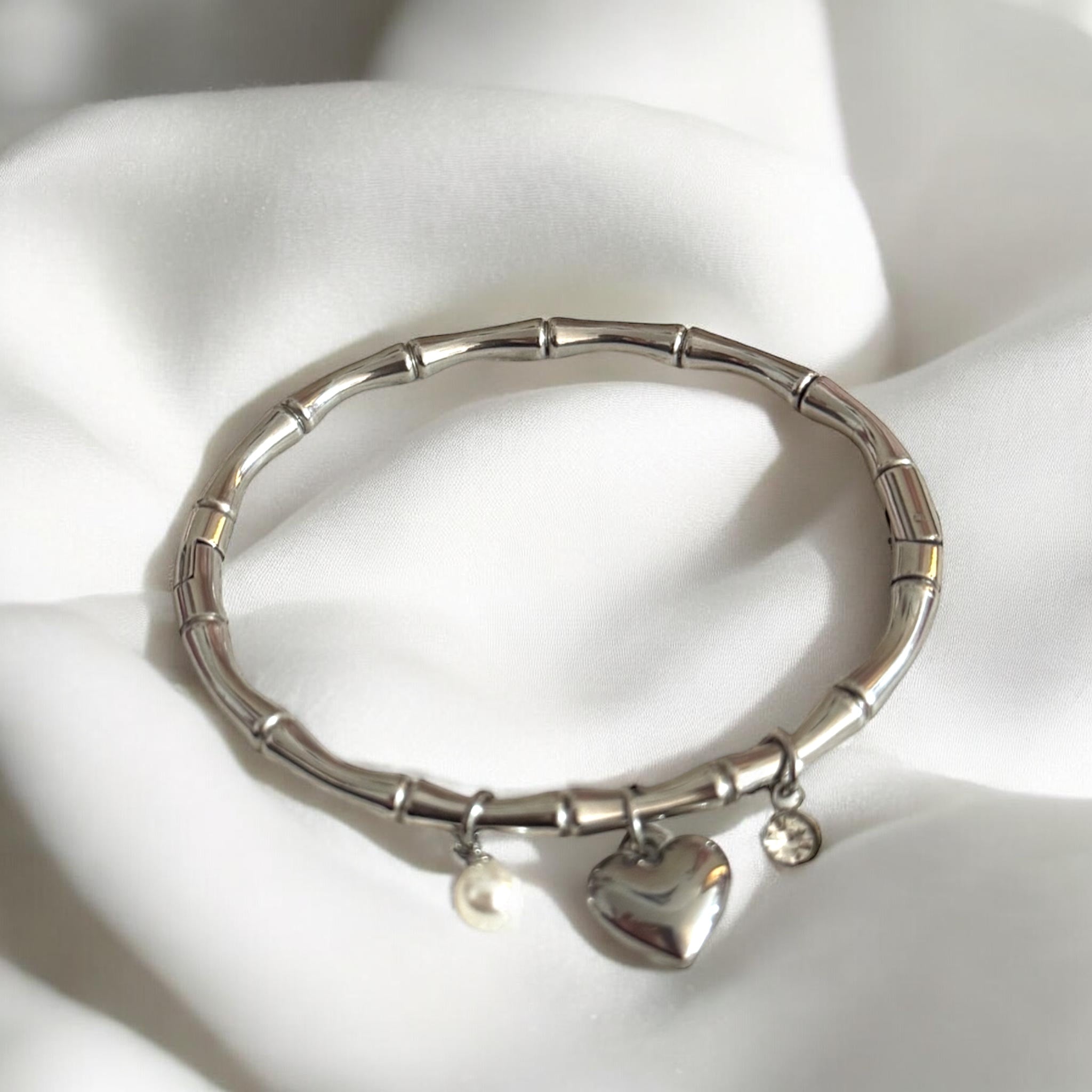 Solid Silver Heart Bracelet