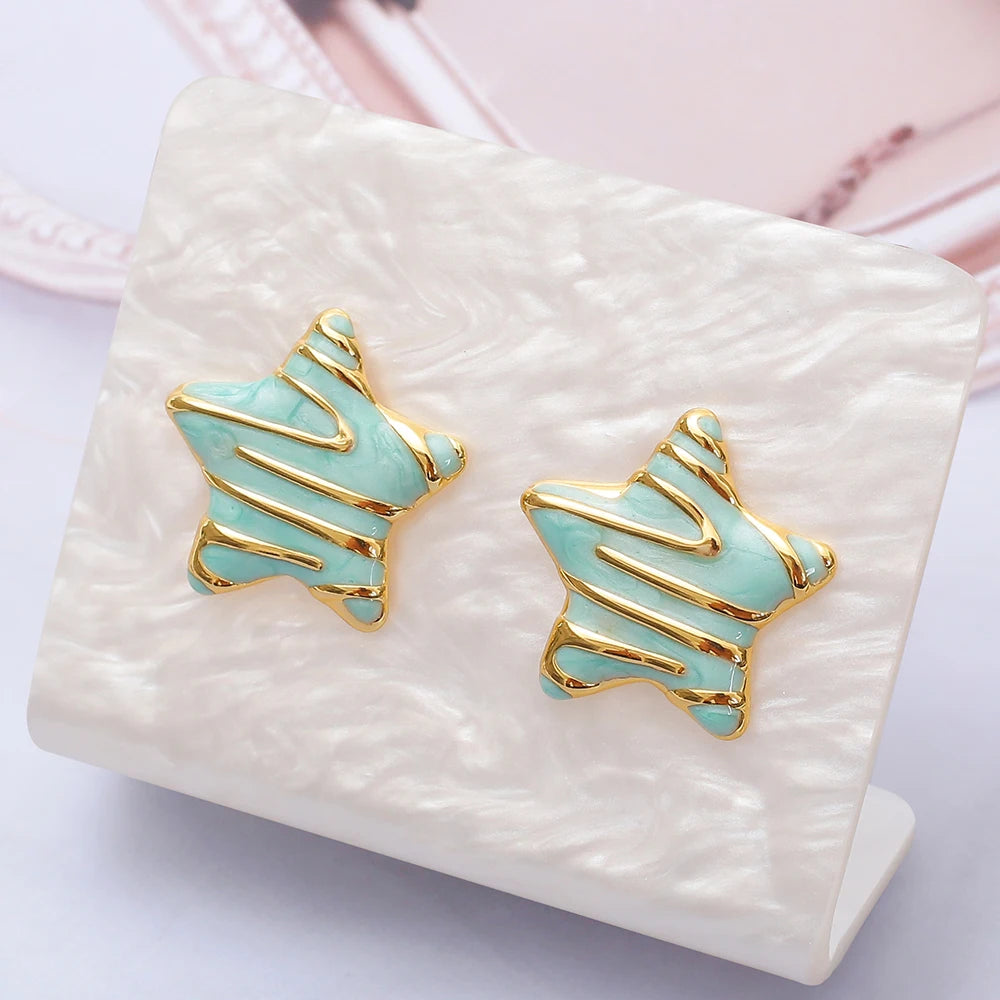 Celestia Mint Star Studs