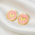 Blush Papillon Enamel Studs