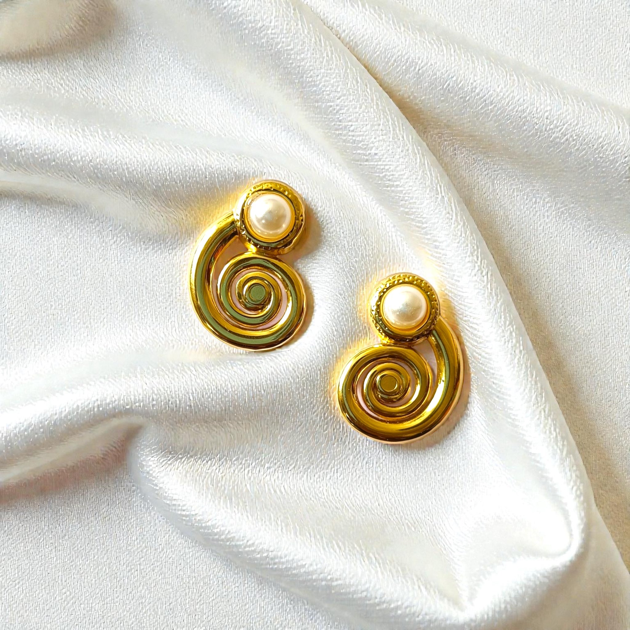 Seraphina Pearl Spiral Studs