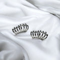 Silver Helix Ribbed Studs