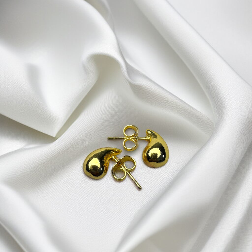 Gilded Dewdrop Sculptural Studs