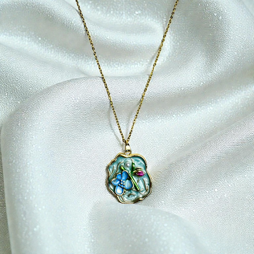 Enchanted Teal Bloom Pendant