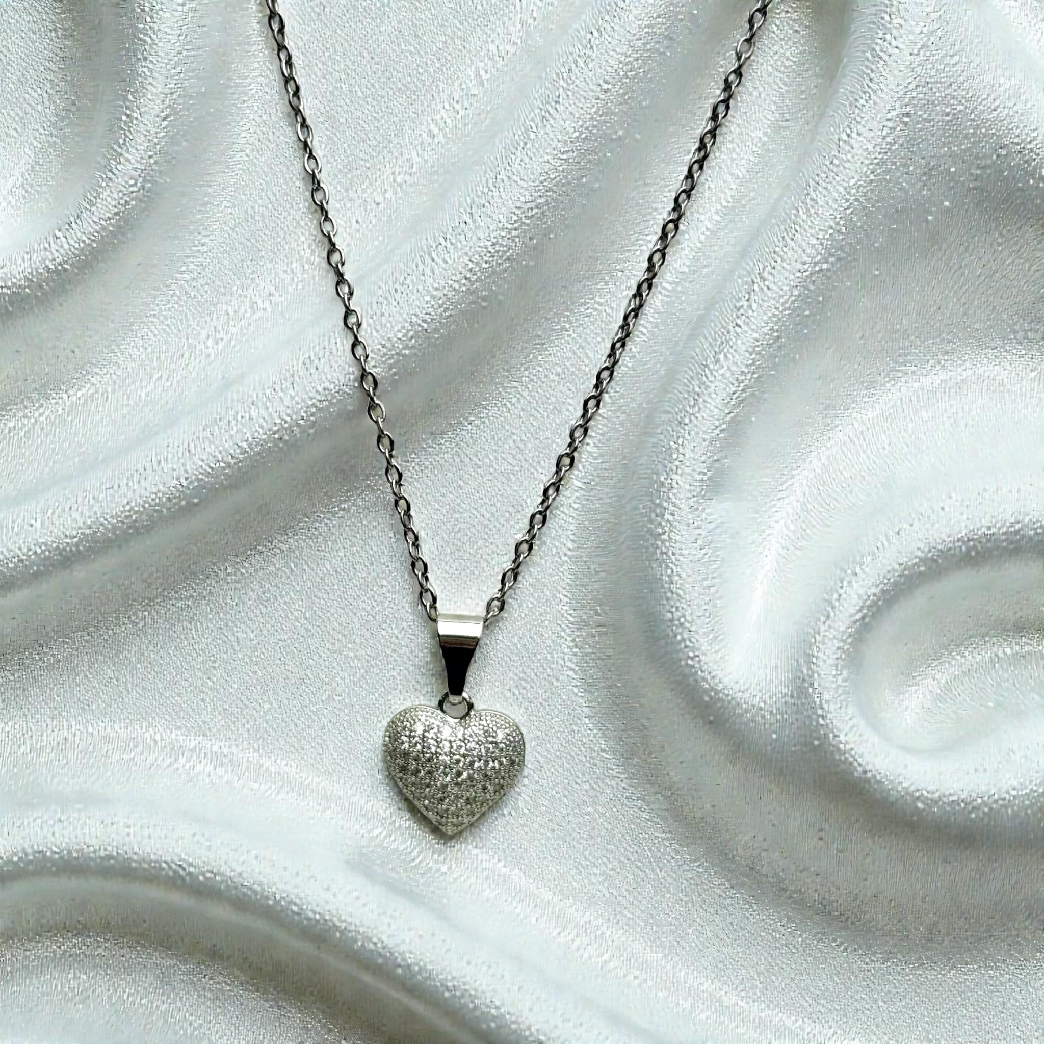 Shimmering Heart Pavé Pendant