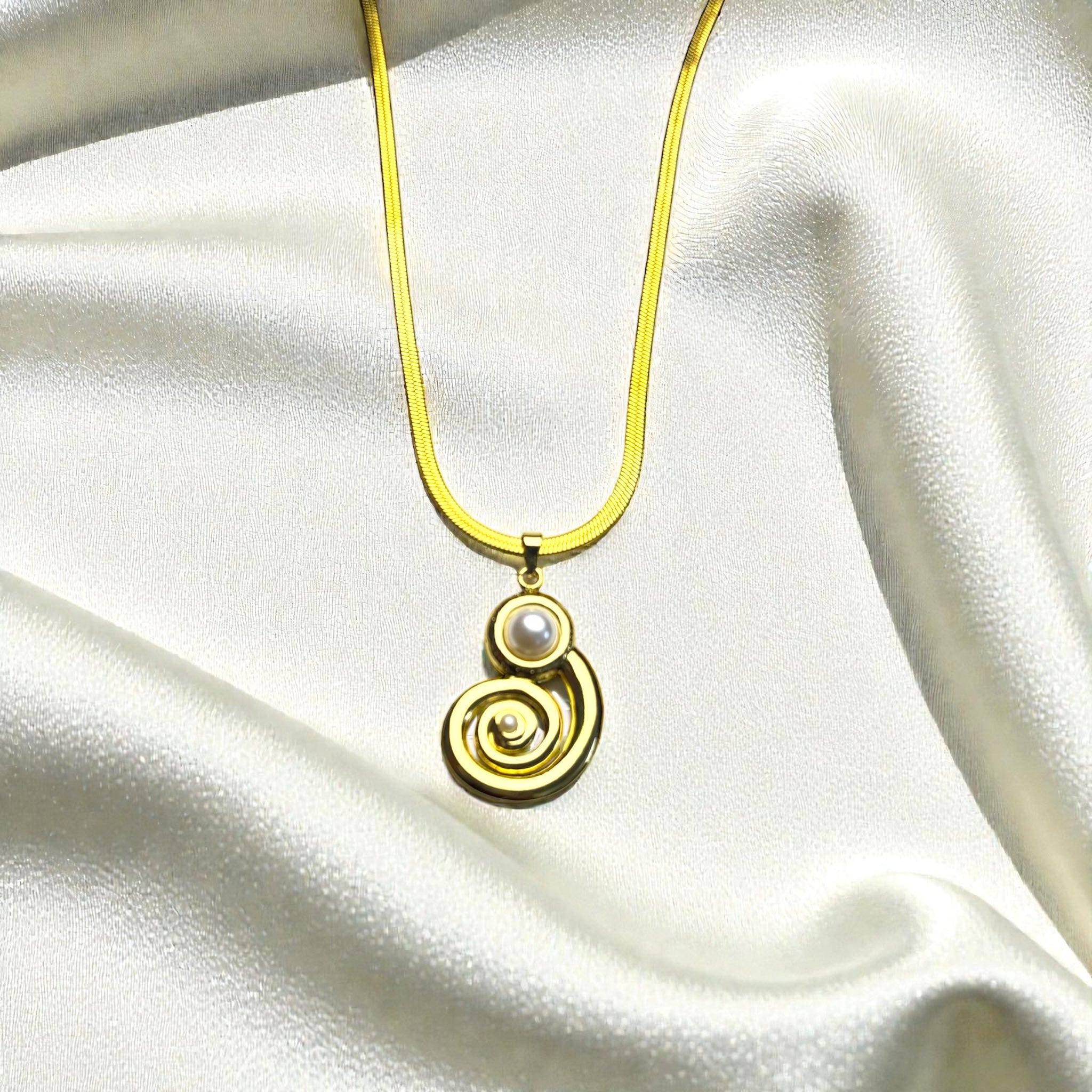 Luminous Spiral Pearl Pendant