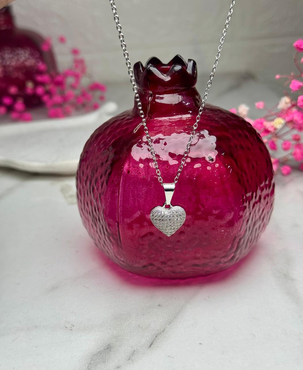Shimmering Heart Pavé Pendant