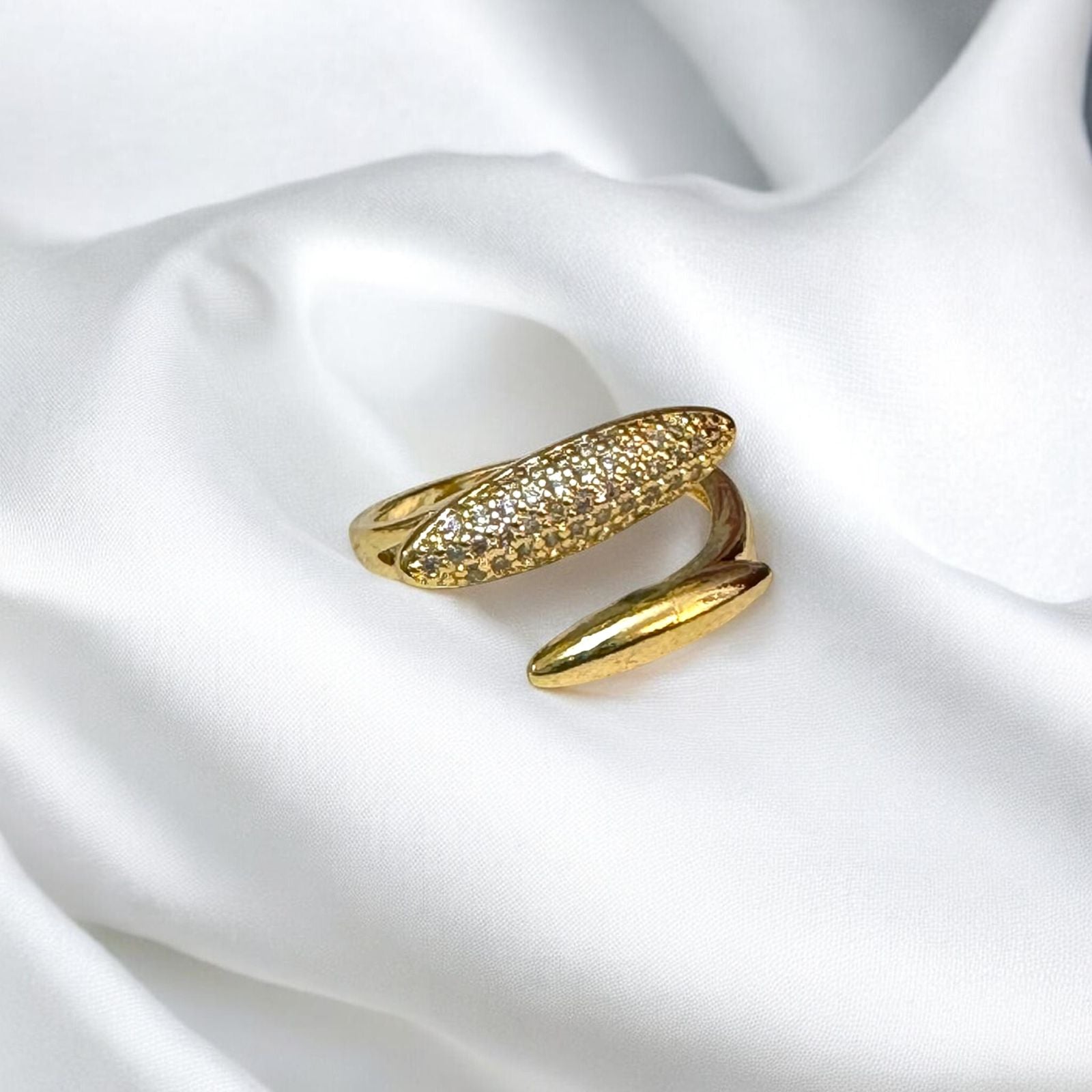 Golden Serpent Pavé Ring