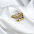 Golden Serpent Pavé Ring
