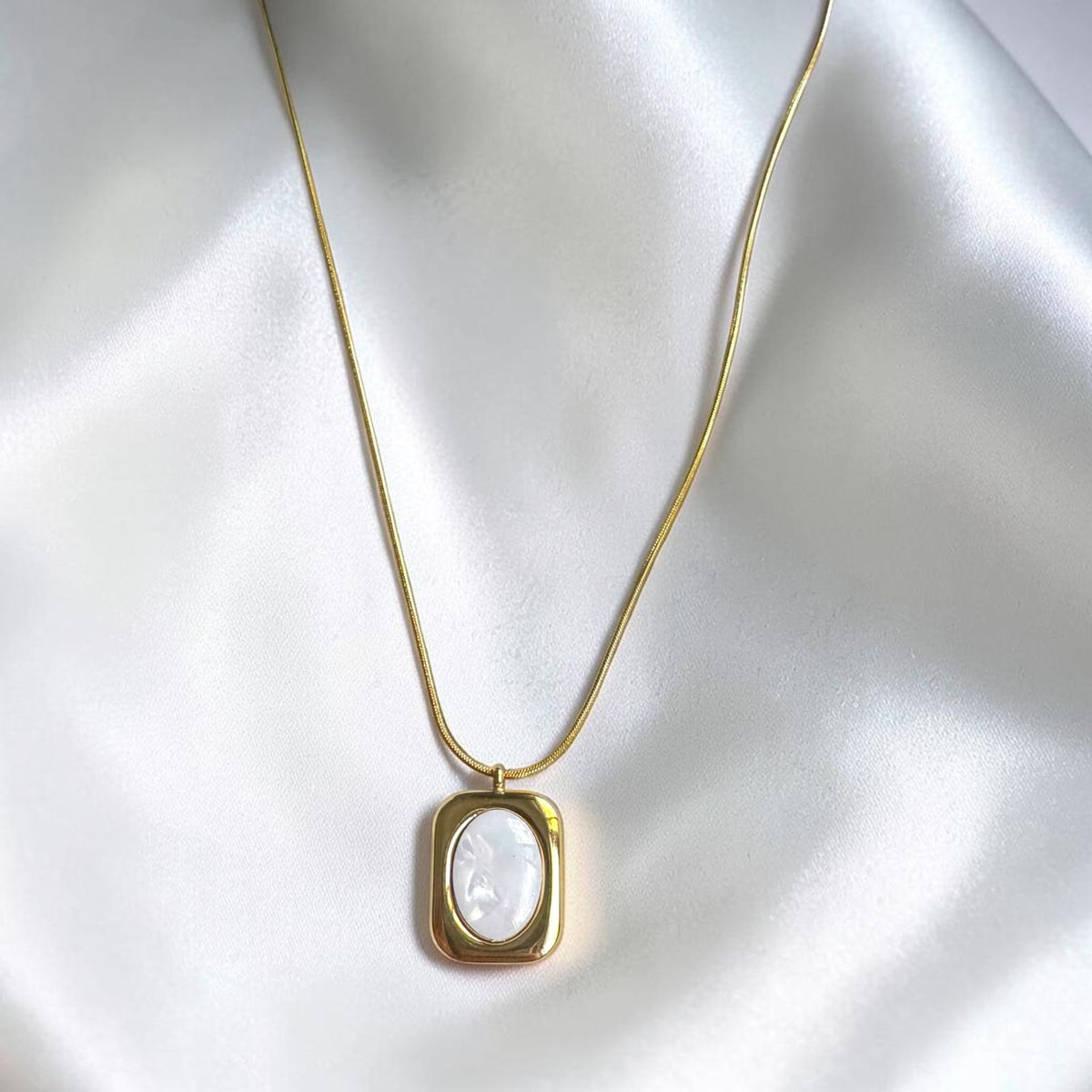 Graceful Moonbeam Oval Pendant