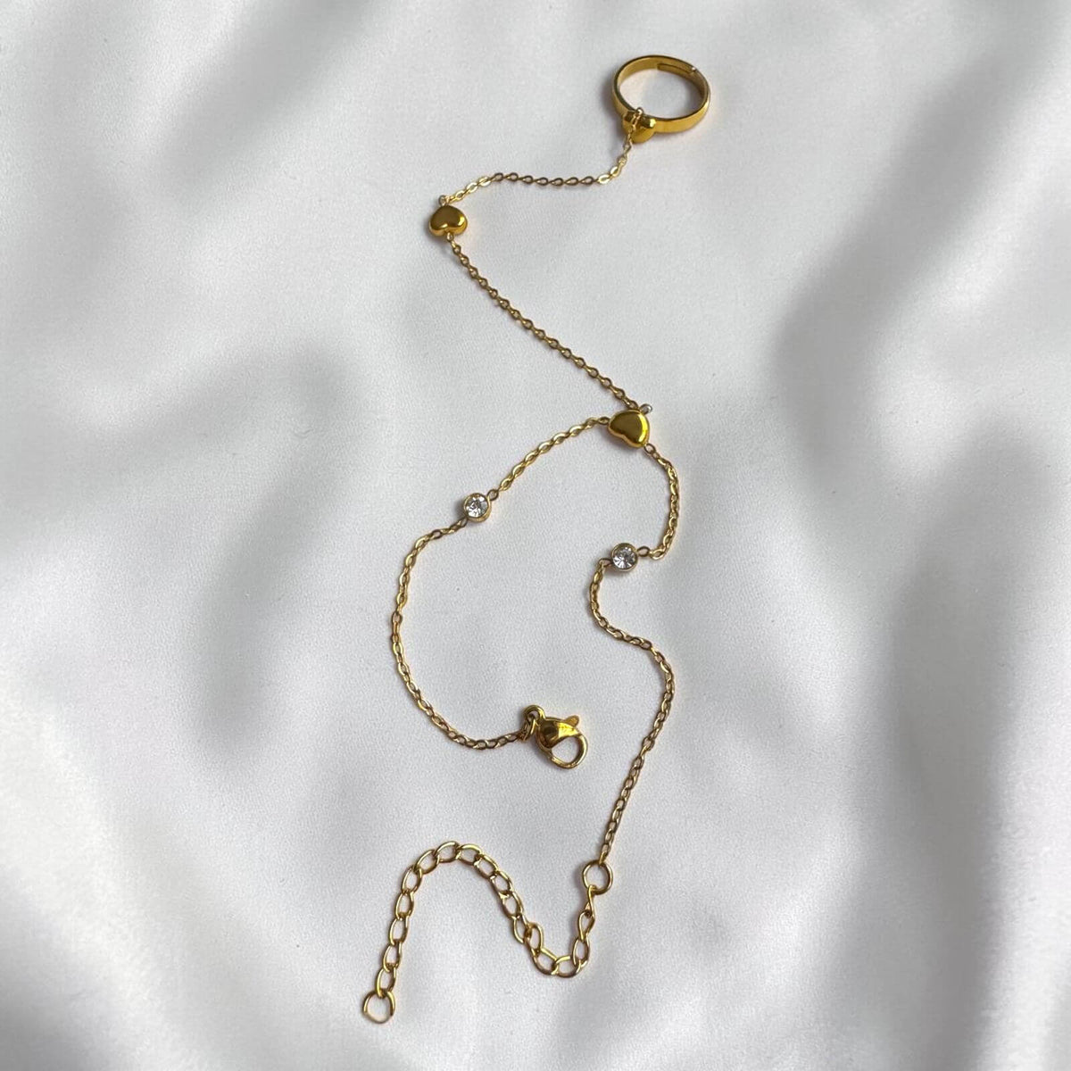 Heart & Stone Hand Bracelet