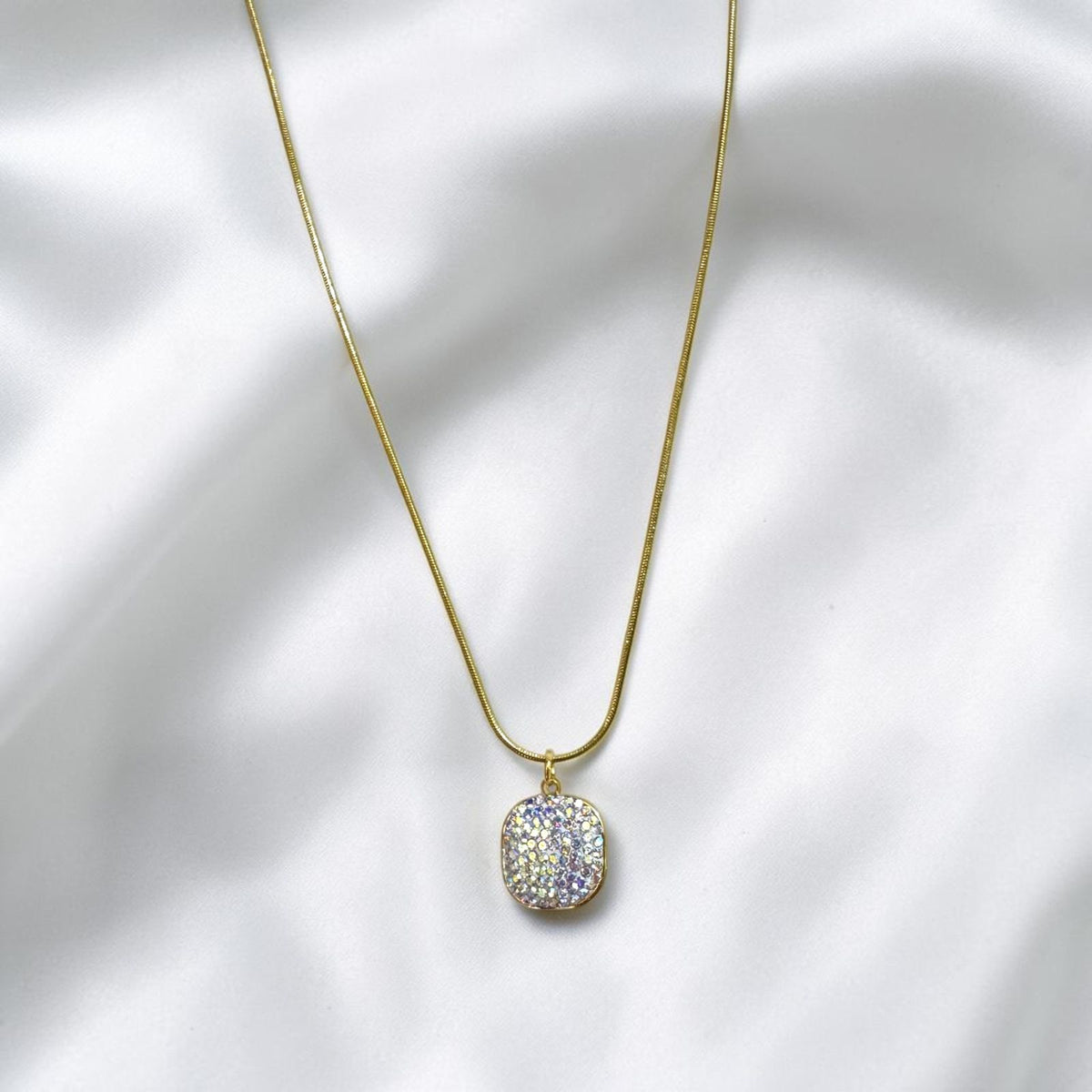 Iridescent Stardust Cushion Pendant