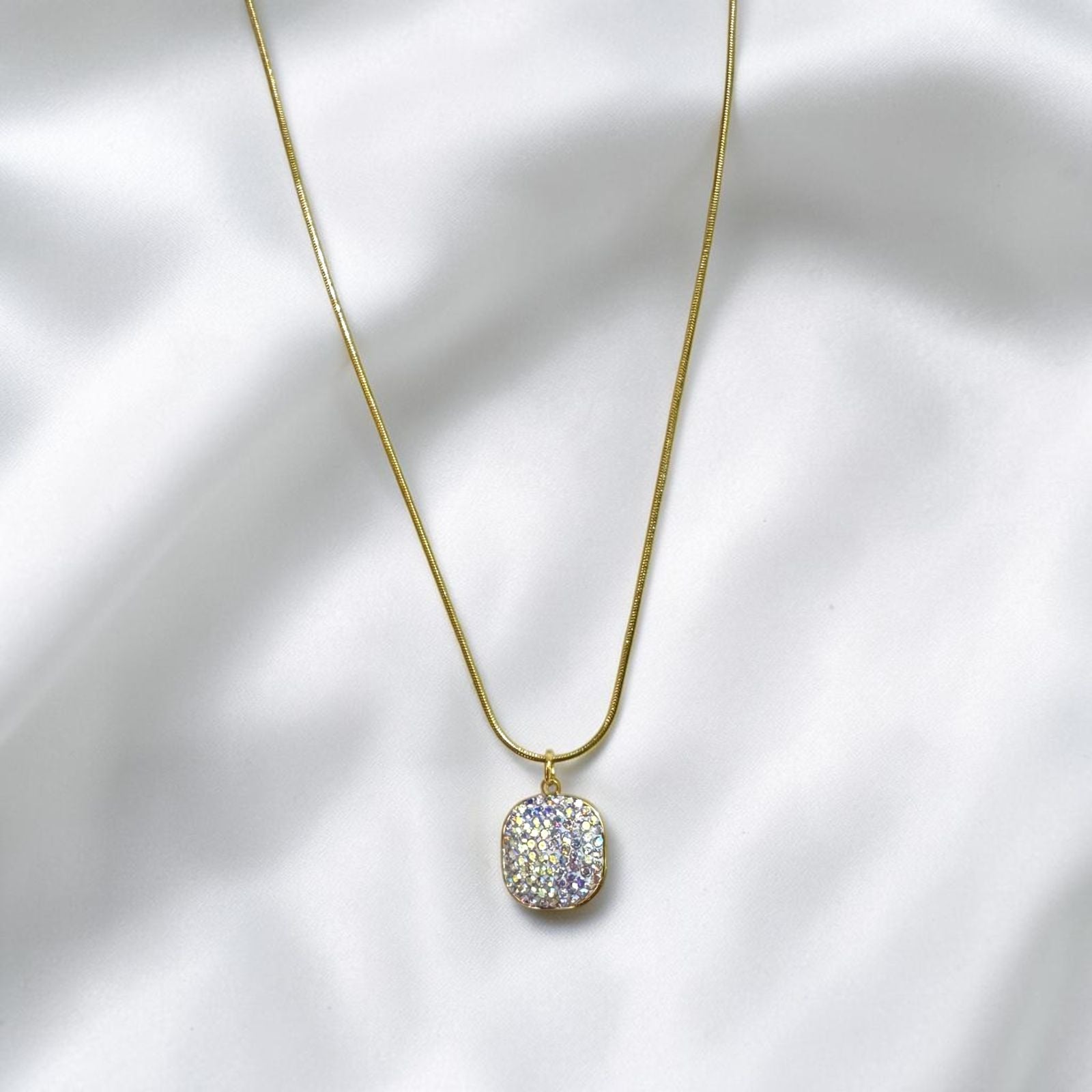 Iridescent Stardust Cushion Pendant