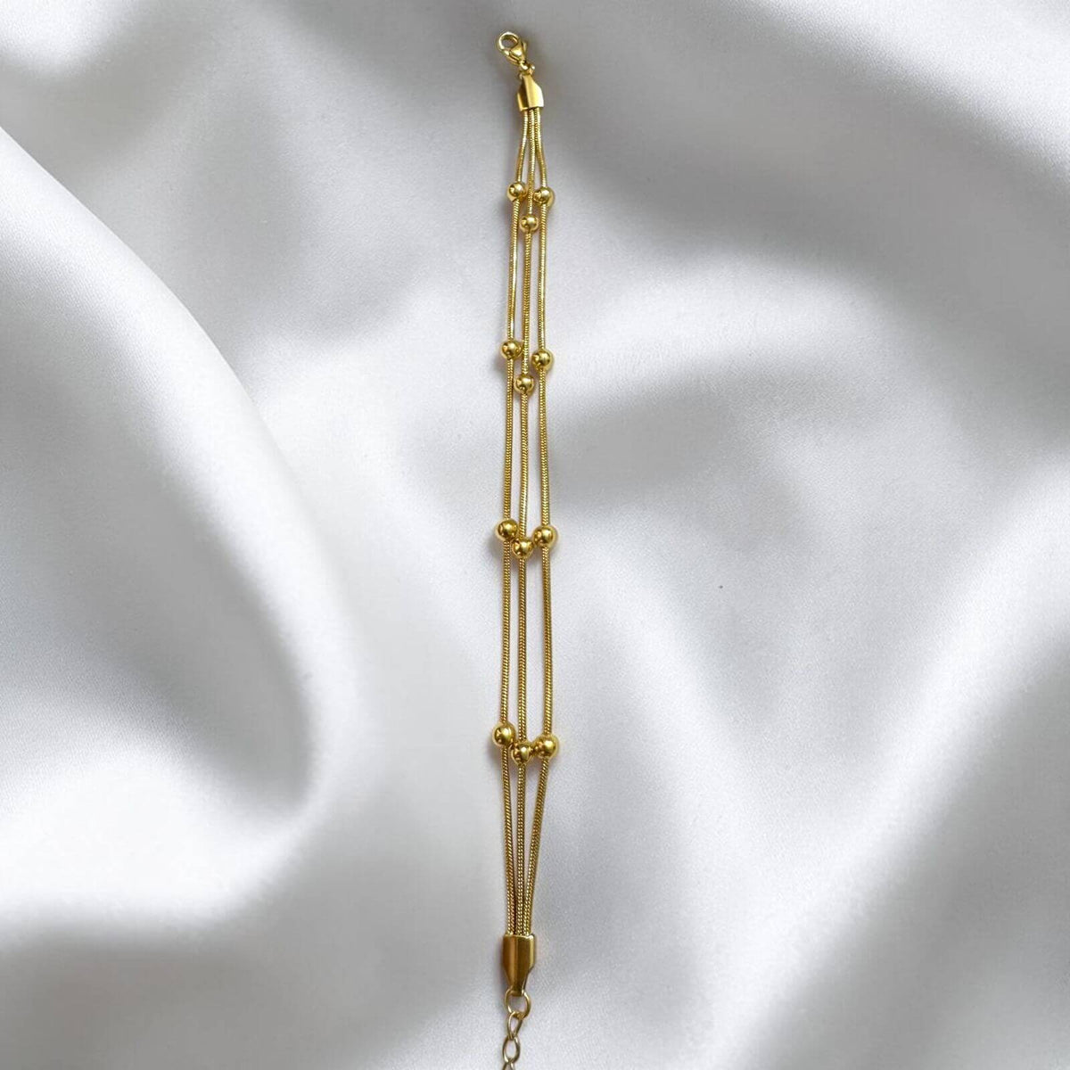 Triple Stream Gold Sphere Bracelet