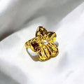 Gilded Primrose Pearl Ring