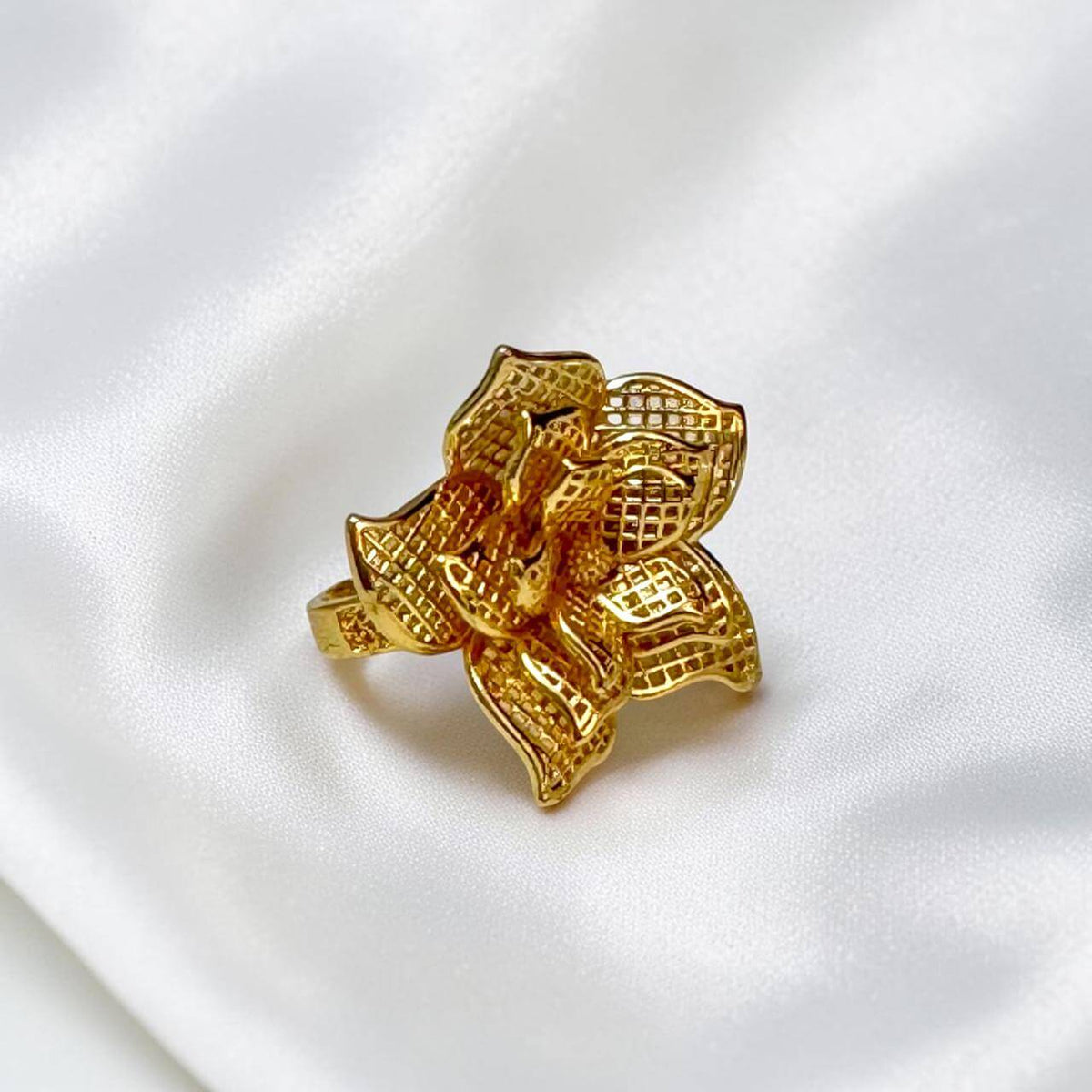 Golden Orchid Sparkle Ring