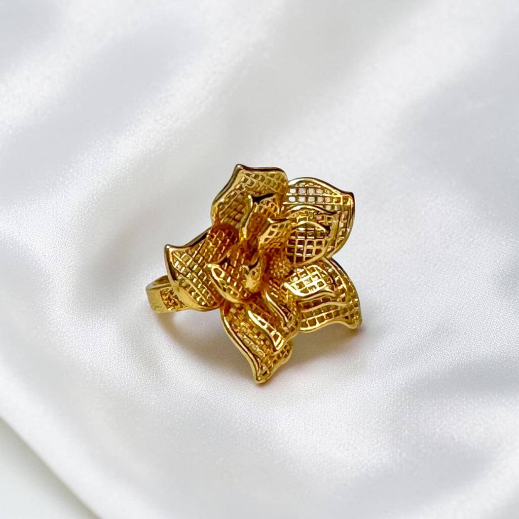 Golden Orchid Sparkle Ring