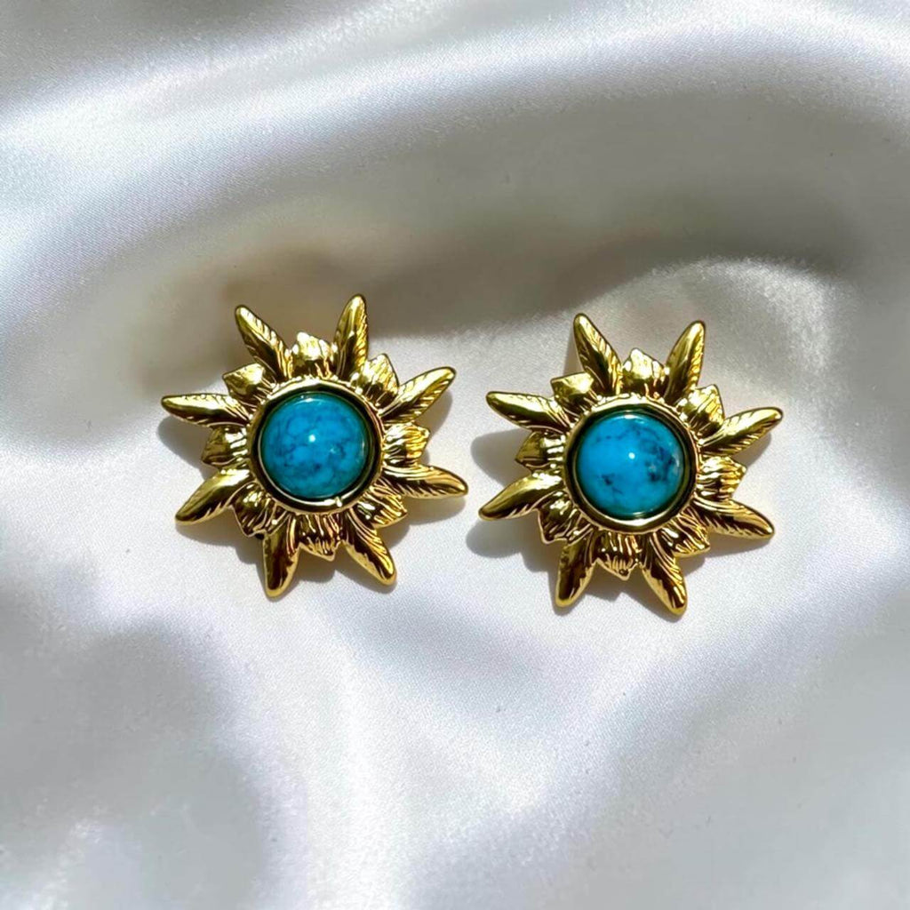 Solstice Turquoise Sunburst Studs