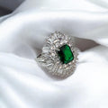 Emerald Empress Halo Ring
