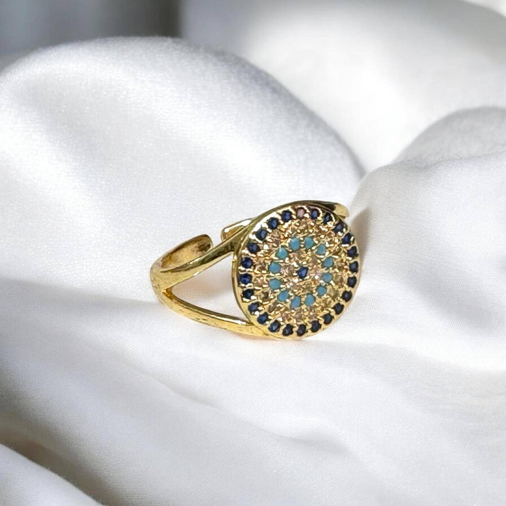 Cerulean Galaxy Mosaic Ring