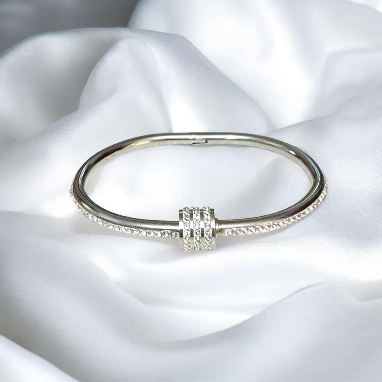 Silver Tiers Bangle