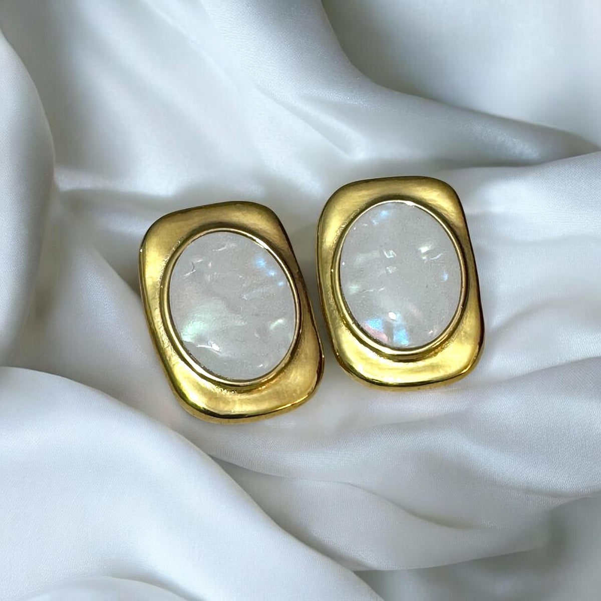 Luminous Cloud Oval Studs